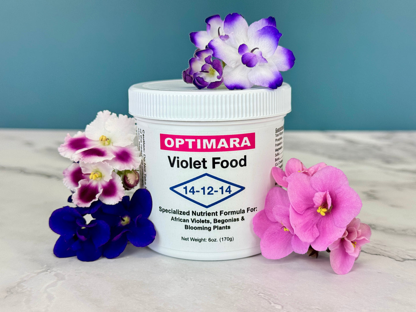 Optimara Plant & Violet Food Combo (NPK 20-5-10) (NPK 14-12-14) (6oz. Jars)