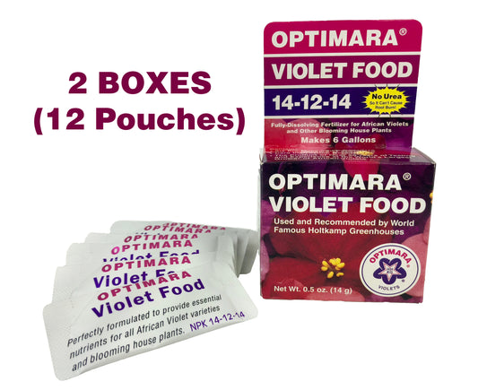 Optimara Violet Food (NPK 14-12-14) (2 Boxes) (12 Pouches) *For All Blooming Plants*