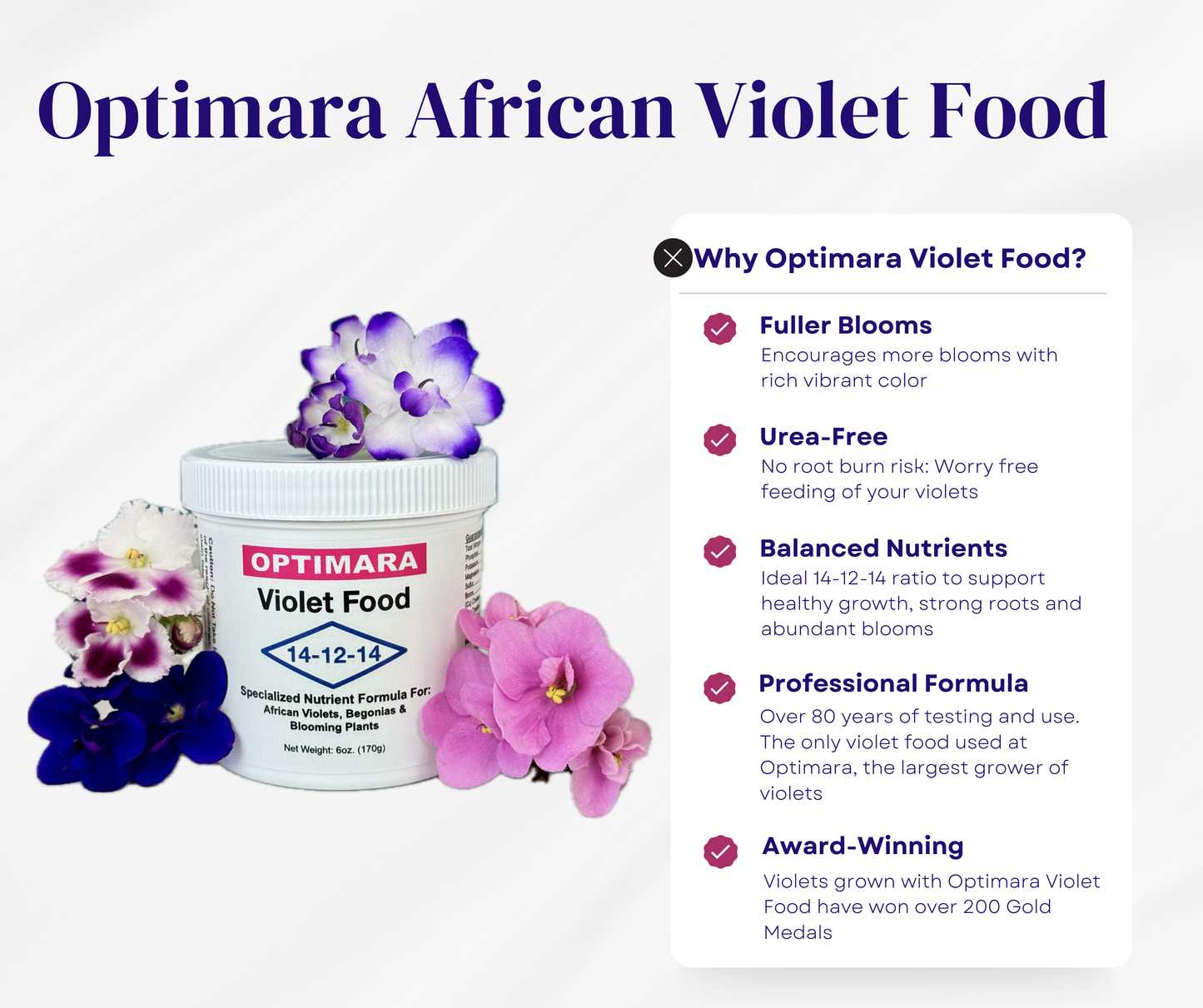 Optimara Violet Food (NPK 14-12-14) (6oz. Jar)